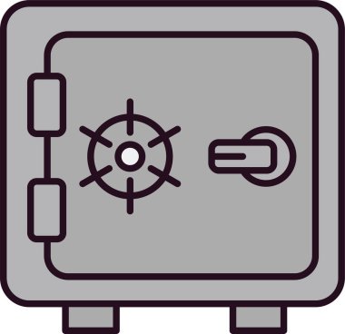 Güvenli kutu simgesinin vektör çizimi