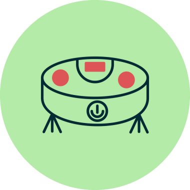 Robot elektrikli süpürge ağ simgesi basit illüstrasyon