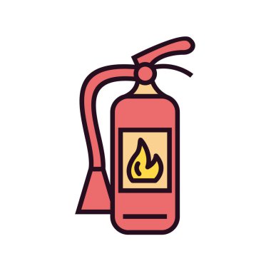 Yangın söndürücüsü. vektör simgesi 