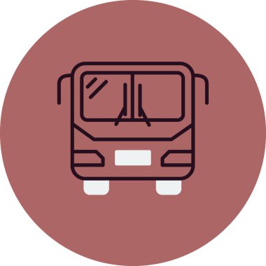 Otobüs. Web simgesi basit illüstrasyon 