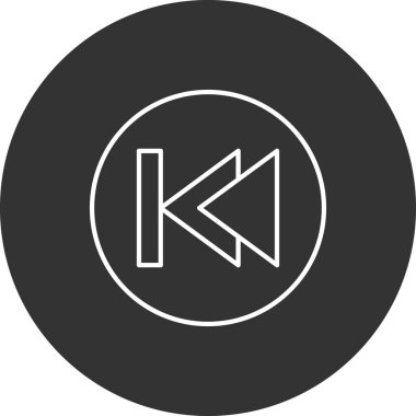 Önceki parça düğmesinin vektör illüstrasyonu