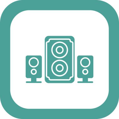 Hoparlörler. Web simgesi basit illüstrasyon