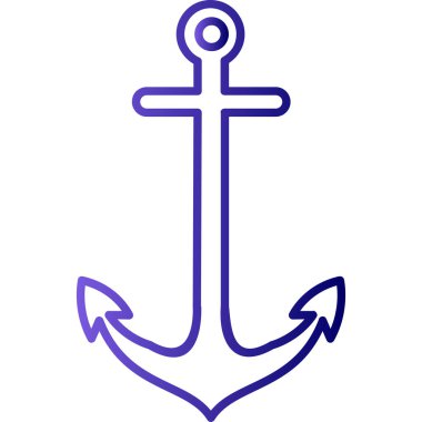 çapa simgesi. Denizcilik sembolü vektörünün basit bir gösterimi