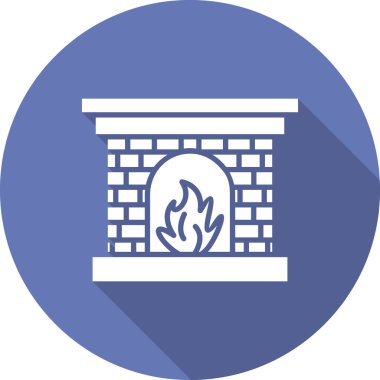 Şömine. Web simgesi basit illüstrasyon 