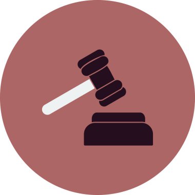 Tokmak simgesi, vektör illüstrasyonu, hukuk kavramı 