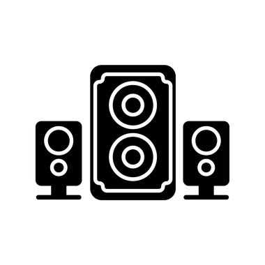 Hoparlörler. Web simgesi basit illüstrasyon
