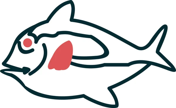 Blue Tang Fish Icon Vector Illustration — 스톡 벡터