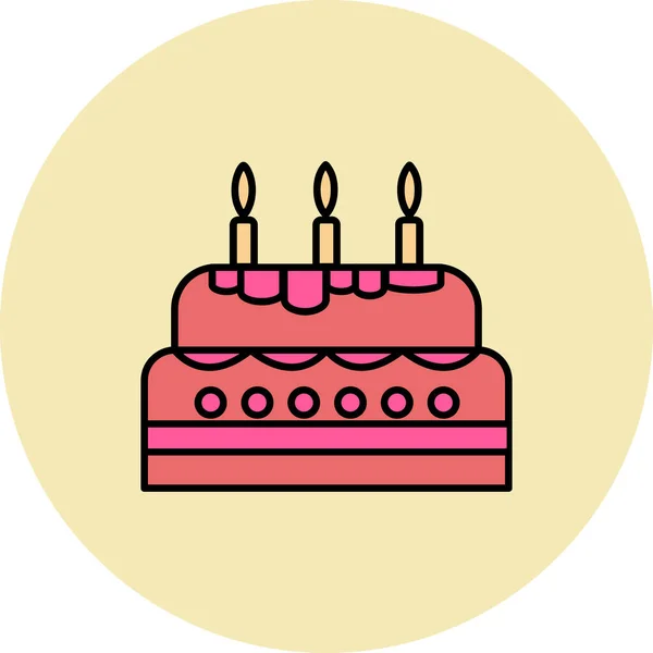 Торт День Народження Веб Іконка Проста Ілюстрація — стоковий вектор