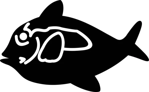 Blue Tang Fish Icon Vector Illustration — ストックベクタ