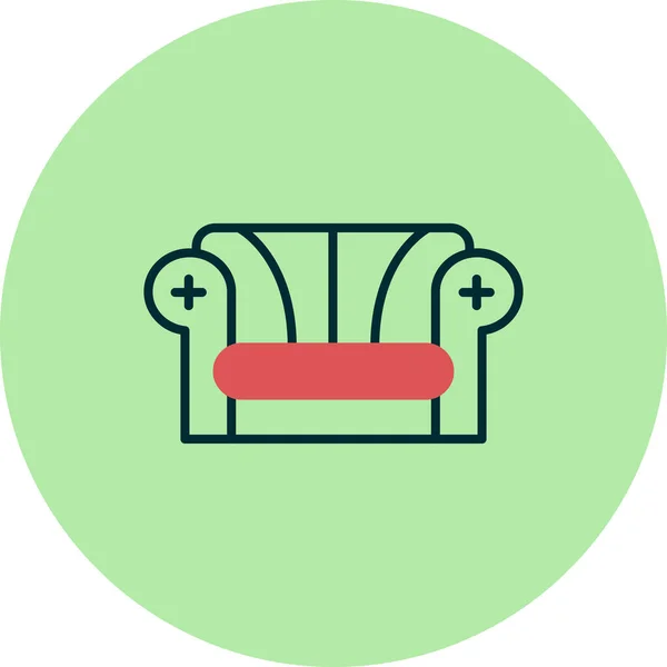 Sofa Web Icon Simple Design — Stock vektor