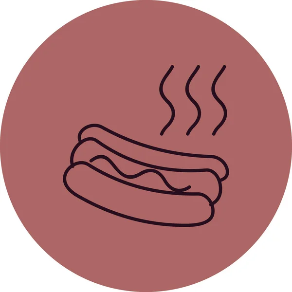 Ikona Hot Doga Ilustracja Wektora — Wektor stockowy