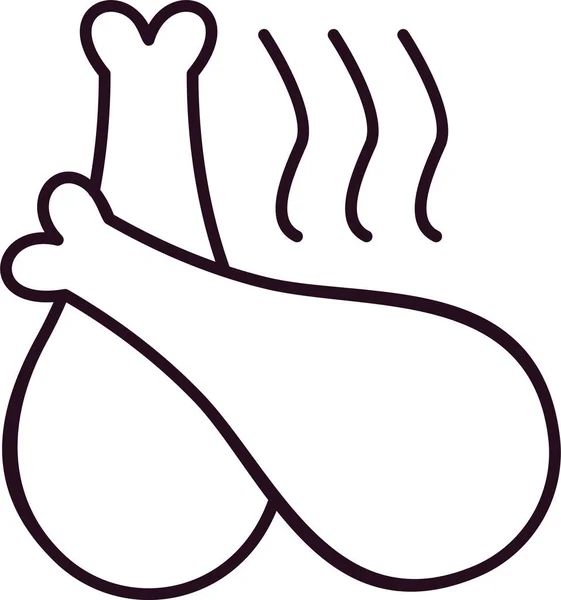Fried Chicken Web Icon Simple Illustration — Stockvektor