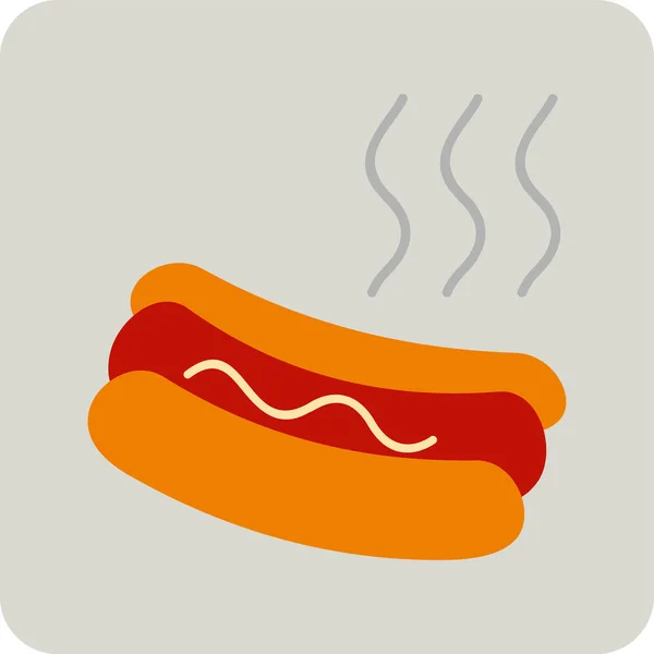 Ikona Hot Doga Ilustracja Wektora — Wektor stockowy
