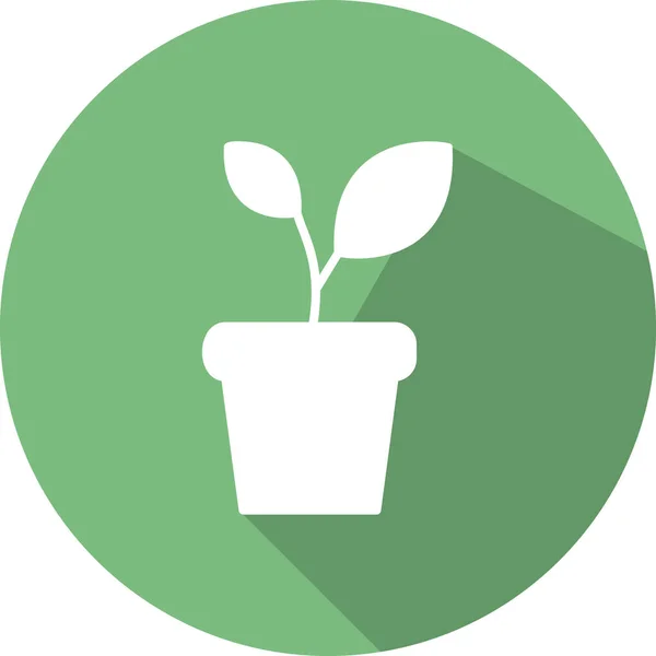Plant Pot Pictogram Vector Illustratie — Stockvector