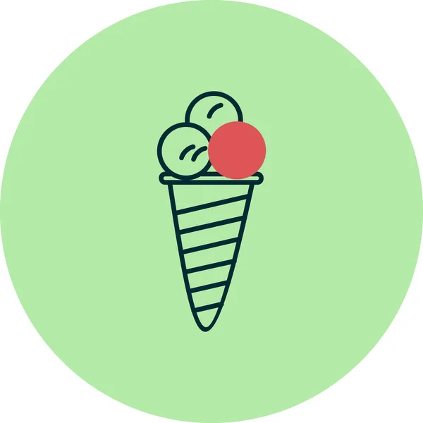 Ice Cream Icon Thin Line Style — Vector de stock