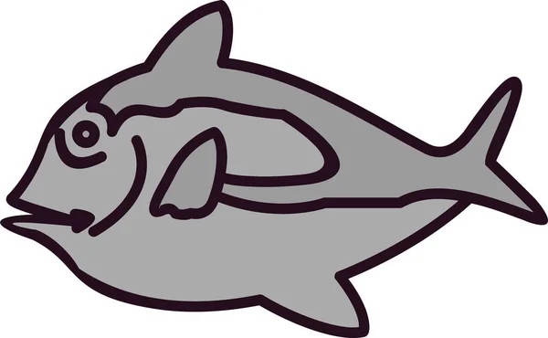 Blue Tang Fish Icon Vector Illustration — 스톡 벡터