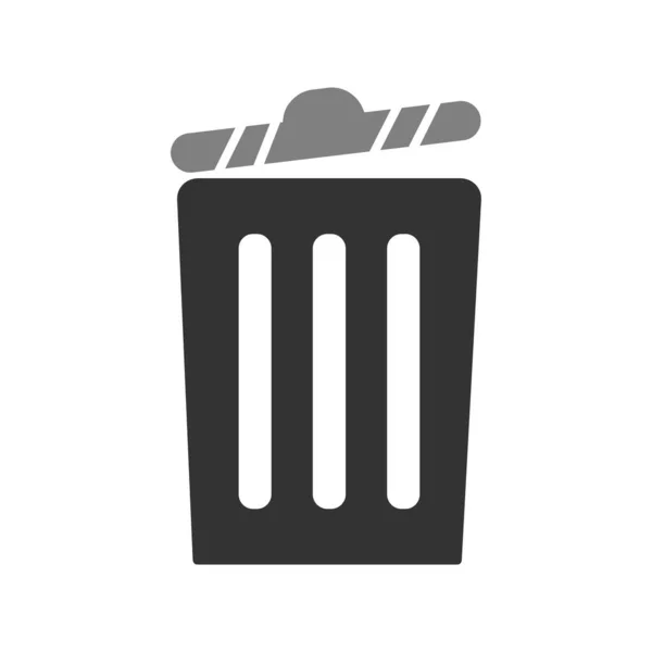Ikona Dustbina Ilustracja Zarysu — Wektor stockowy