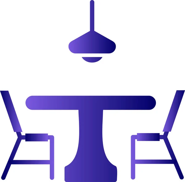 Dining Table Vector Line Icon — Vetor de Stock