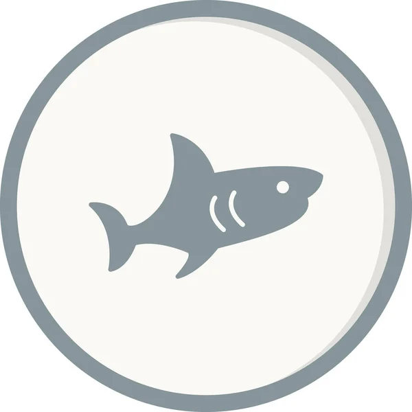 Tiburón Icono Web Diseño Simple — Vector de stock