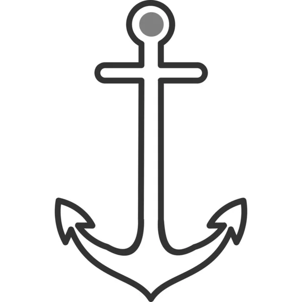 Ikona Kotwicy Prosta Ilustracja Wektora Symbolu Żeglugi — Wektor stockowy