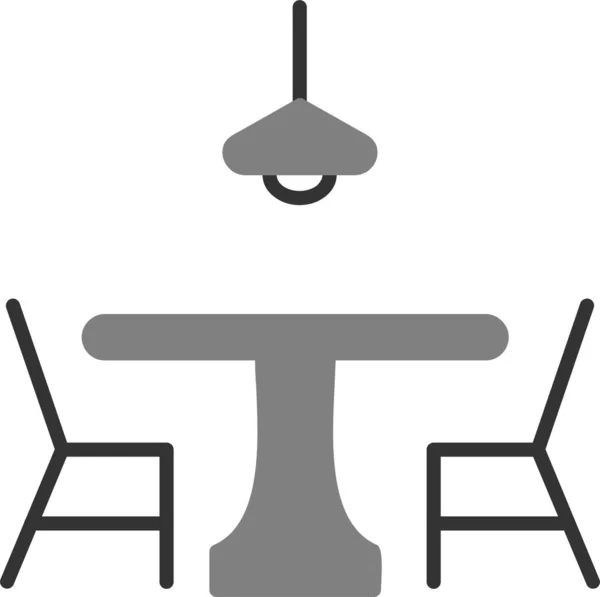 Dining Table Vector Line Icon — ストックベクタ