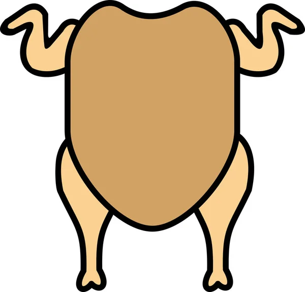 Vector Illustration Food Icon Grilled Whole Chicken —  Vetores de Stock