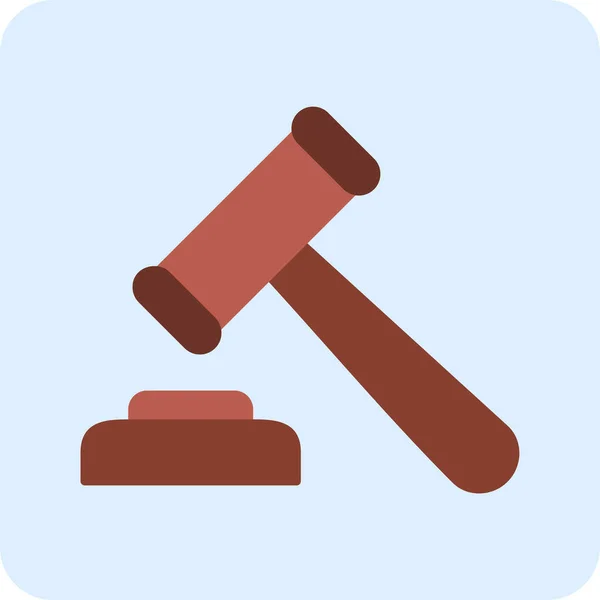 Hammer Bíró Web Ikon Egyszerű Illusztráció — Stock Vector