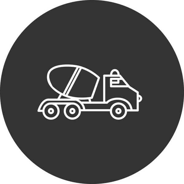 Cement Truck Web Icon Simple Illustration — Stock Vector
