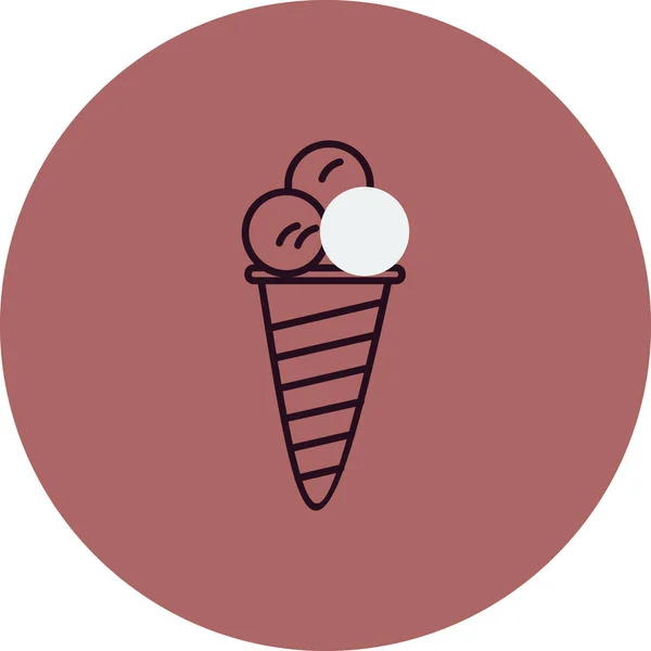 Ice Cream Icon Thin Line Style — Vector de stock