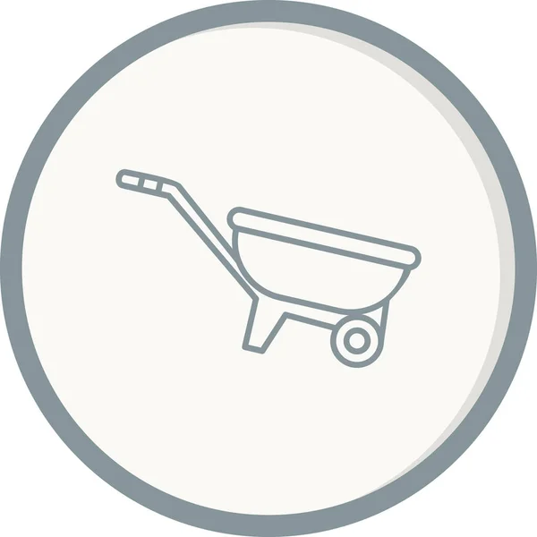 Wheel Barrow Icon Vector Illustration — Stock Vector