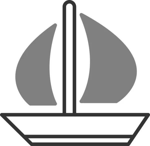 Icono Barco Vela Vector Ilustración — Vector de stock