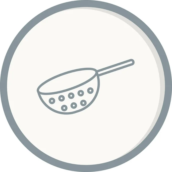 Иконка Стрейнера Контурная Иллюстрация Векторных Значков Сковороды Паутины — стоковый вектор