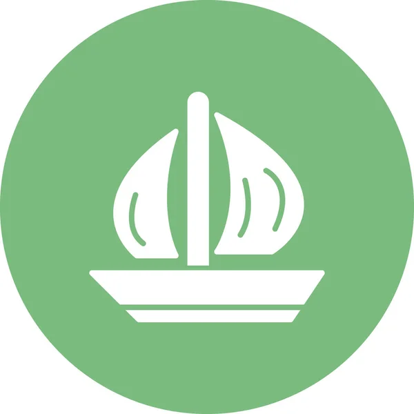 帆ボートアイコンベクトルイラスト — ストックベクタ