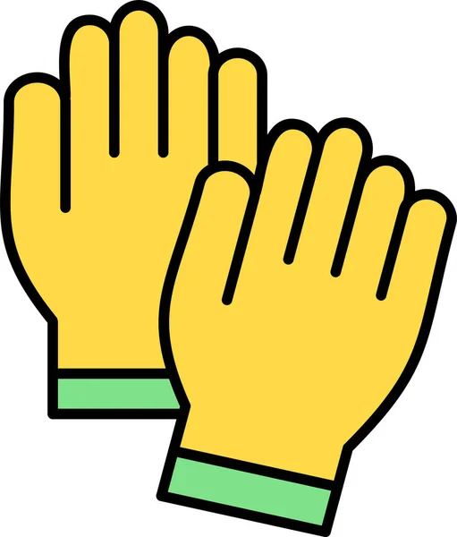 Vector Illustration Hand Gloves Icon — Stock Vector