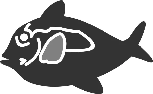 Blue Tang Fish Icon Vector Illustration — 스톡 벡터