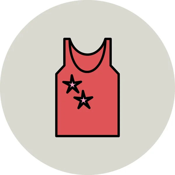 Illustrazione Vettoriale Icona Camicia Senza Maniche — Vettoriale Stock