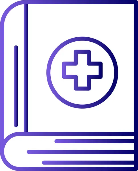 Medical Book Cross Flat Icon Vector Illustration — Stock Vector