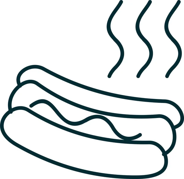 Hot Dog simgesi, vektör illüstrasyonu 