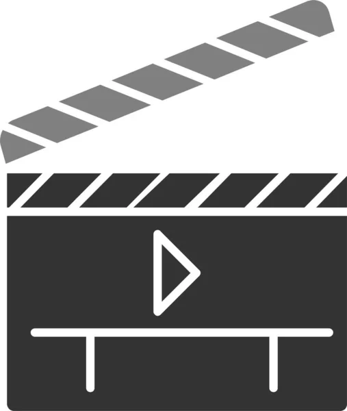 Film Web Icône Design Simple Clapperboard — Image vectorielle