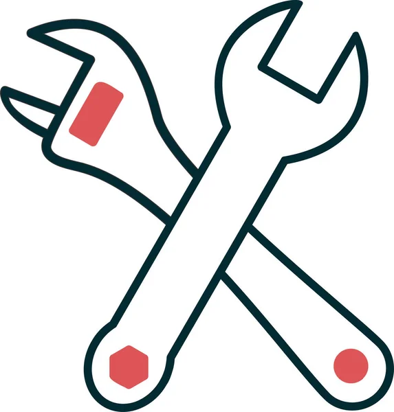 Cross Wrenches Web Icon Simple Design — Vetor de Stock