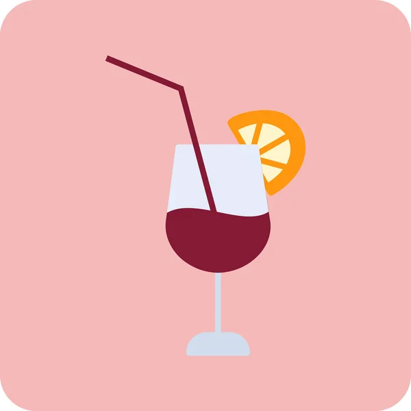 Cocktail Icon Vector Illustration — Stock Vector