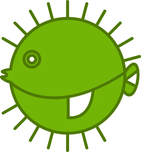 Puffer Fish Icon Vector Illustration —  Vetores de Stock