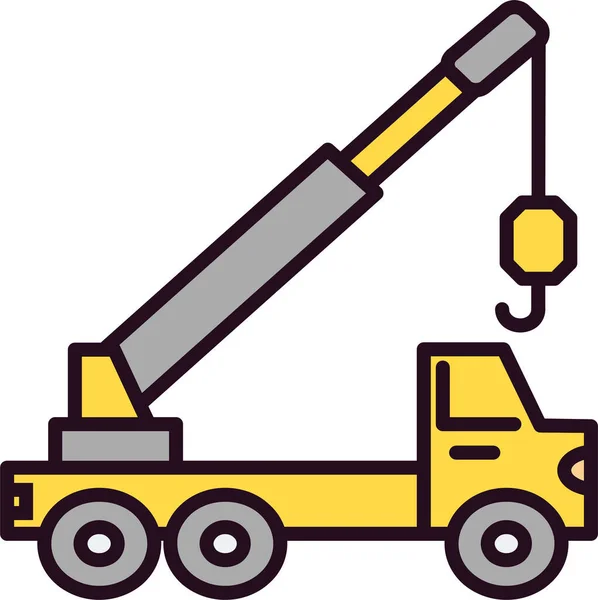 Vector Illustration Crane Truck Icon — Stockový vektor