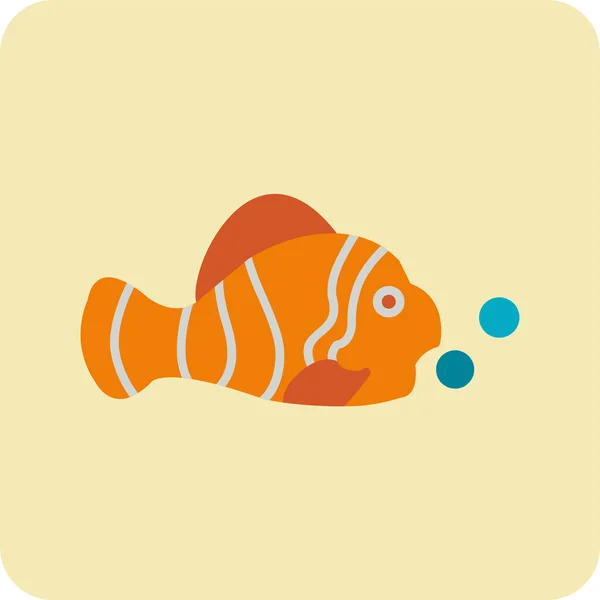 Clown Fish Icona Vettoriale Illustrazione — Vettoriale Stock