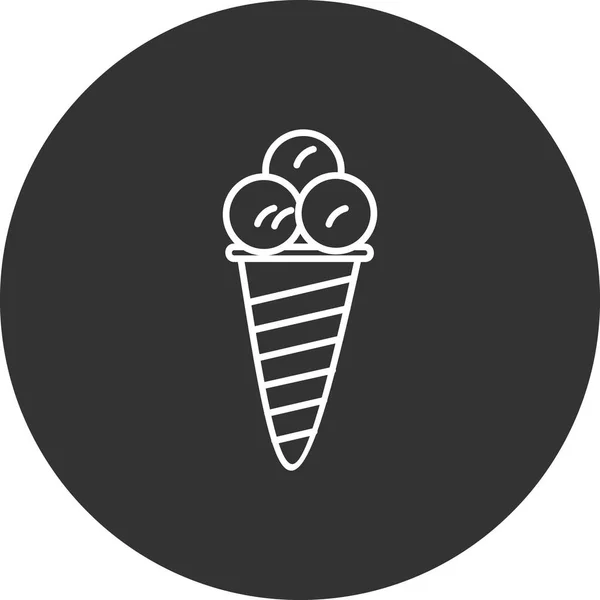 Ice Cream Icon Thin Line Style — Image vectorielle