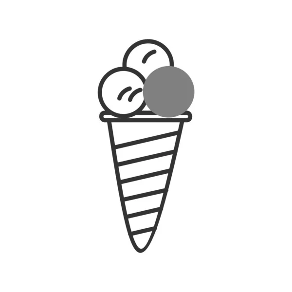 Ice Cream Icon Thin Line Style — Stock Vector