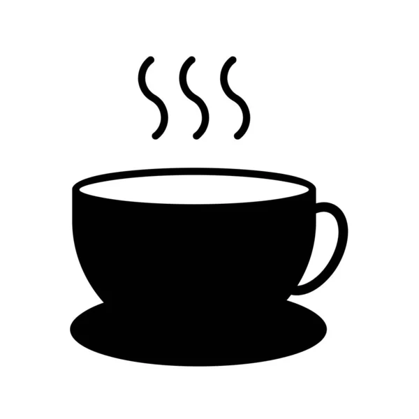 Hot Tea Cup Vector Line Icon — Stok Vektör