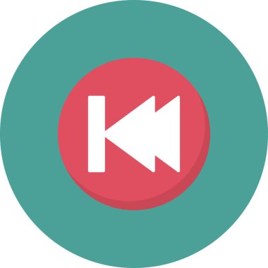 Önceki parça düğmesinin vektör illüstrasyonu