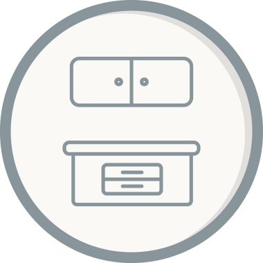 Dolap simgesinin vektör illüstrasyonu