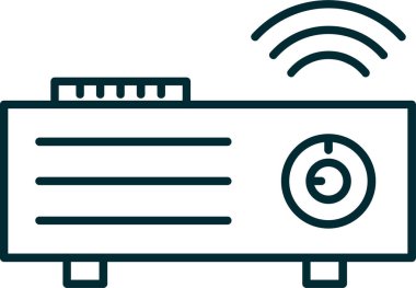 video projektör simgesi. Basit resimleme  